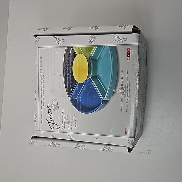 NWT Fiestaware 5 Piece Entertaining Set / Lazy Susan 12 1/2 in. Multi Color - Picture 6 of 6
